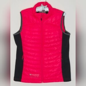 KARBON Thermore Women Nylon 100% Goose Down Vest with Side Panels Red/Black Sz S